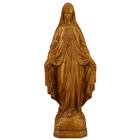 24 inch Our Lady Of Grace - Wood Stain Finish Plastic Outdoor Statue