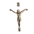 Silver Pewter Corpus with INRI Sign - 2.25-Inch with Pegged Attachment