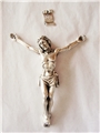 Silver Pewter Corpus with INRI Sign - 4.75-Inch with Nail Holes