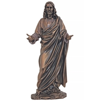 Welcoming Christ Statue with Bronze Finish - 12-Inch