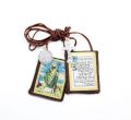 St. Patrick Our Lady of Mt. Carmel Brown Scapular with medal and crucifix