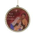 Keep Christ in Christmas Glass Ornament