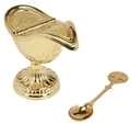 Ornate Brass Censer Boat with Spoon