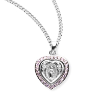 Miraculous Heart Shaped Pendant Pink Crystal