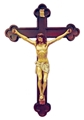 24 Inch Wood Crucifix with Hand Painted Corpus