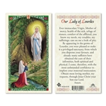 Our Lady of Lourdes Laminated Prayer Card
