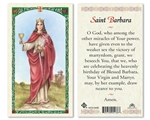 Saint Barbara Laminated Prayer Card