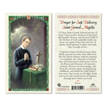 Saint Gerard - Prayer for Safe Delivery Laminated Prayer Card