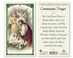 Girl's Communion with Angels Laminated Prayer Card