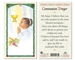 Girl's First Communion Laminated Prayer Card