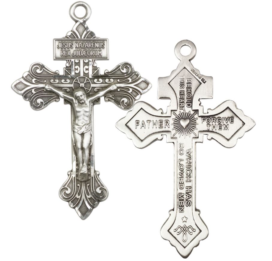 2-Inch Pardon Crucifix Pendant - Silver or Gold