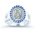 Blue Miraculous Medal Ring sizes 5-8
