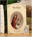Saint Barbara (Builders Construction Workers) Holy Card with Medal