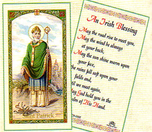 HC9-232E St Patrick An Irish Blessing Laminated Prayer Cards Pack of 25