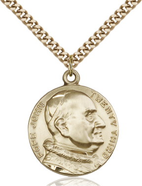 Gold Filled St. Pope John XXIII Pendant on 24 inch Chain