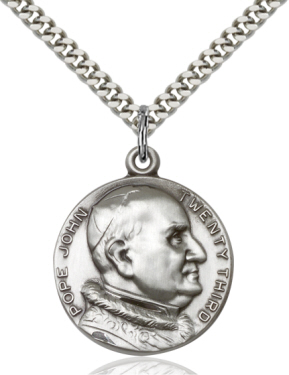 Sterling Silver St. Pope John XXII Pendant on 24 inch Chain