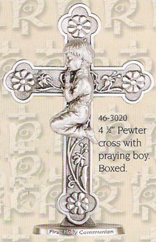 Communion Table Cross with Praying Boy