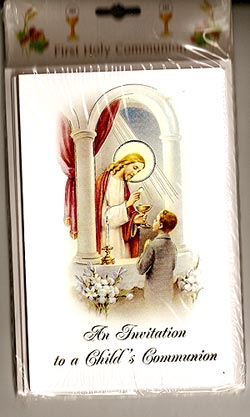 First Communion Invitations for Boys - Pack of 8
