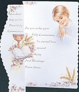 Boy Communion Greeting Card Chalice