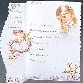 Girl&#39;s Communion Greeting Card in Spanish