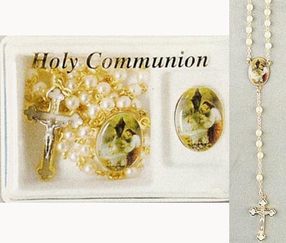 Communion Girl&#39;s Rosary with Pin