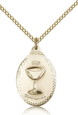 Communion Oval Gold Filled Pendant