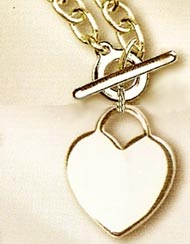 Gold Blank Toggle Communion Heart Pendant