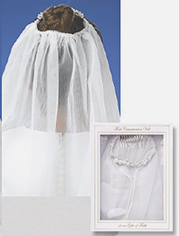 First Communion Veil with Pearls