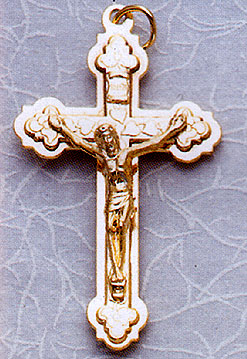 Gold on Silver Metal Crucifix - 1.75-Inch