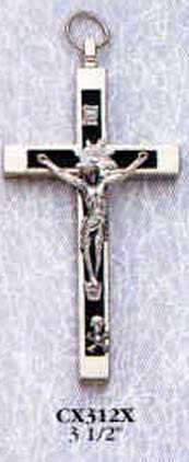 Wood and and Metal Crucifix - 3.5 Inch