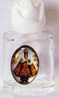 Glass Holy Water Bottle - Infant of Prague - Without Water