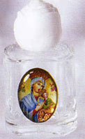 Glass Holy Water Bottle - Our Lady of Perpetual Help - Without Water