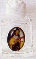Glass Holy Water Bottle - St. Therese of Lisieux  - Without Water