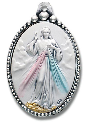 Divine Mercy Sterling Silver Keychain