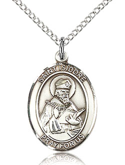 St Isidore Sterling Silver Medal