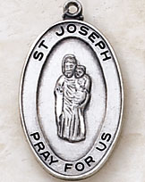 St Joseph Oval Sterling Silver Medal