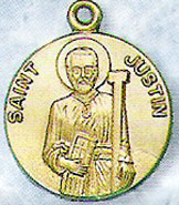 St Justin Gold Filled Medal