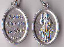 Divine Mercy Inexpensive Oxidized Medal