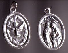 Holy Family &amp; Holy Spirit Oxidized Medal