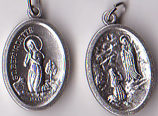 Our Lady of Lourdes Oxidized Medal