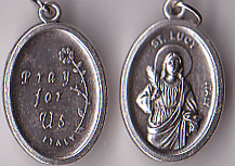 St. Lucy Inexpensive Oxidized Medal