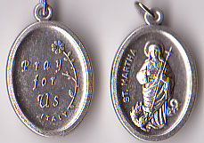 St. Martha Inexpensive Oxidized Medal