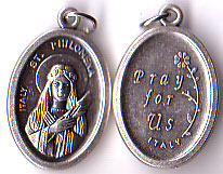 St. Philomena Oxidized Medal