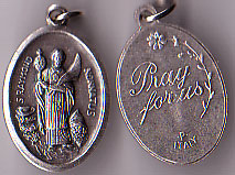 St. Raymond Inexpensive Oxidized Medal