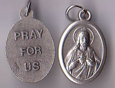 Sacred Heart Inexpensive Oxidized Medal
