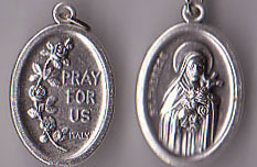 St. Therese Oxidized Oval Medal