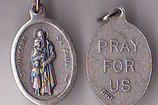 St. Vincent De Paul Oxidized Medal