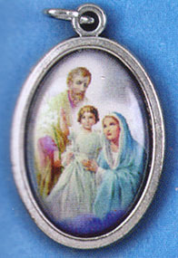 Holy Family Oxidized Picture Medal