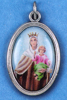Our Lady of Mt Carmel Oxidized Picture Medal