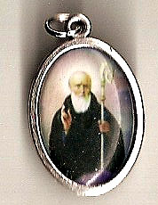 St. Benedict Oxidized Picture Medal